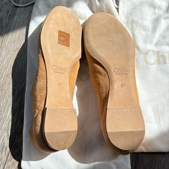 Chloe scalloped Tan Suede