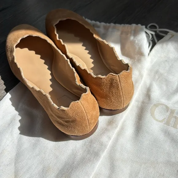 Chloe scalloped Tan Suede