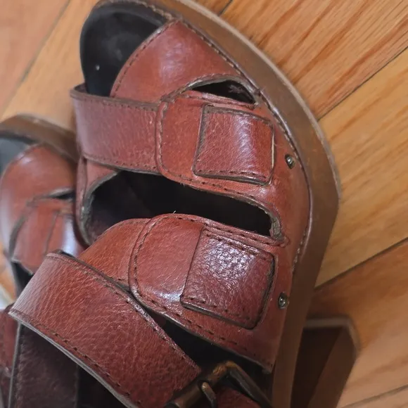 Choe Women's Brown Leather Platform Sandals