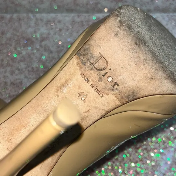 Christian Dior patent leather peep toe pumps - Size 40