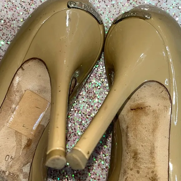 Christian Dior patent leather peep toe pumps - Size 40