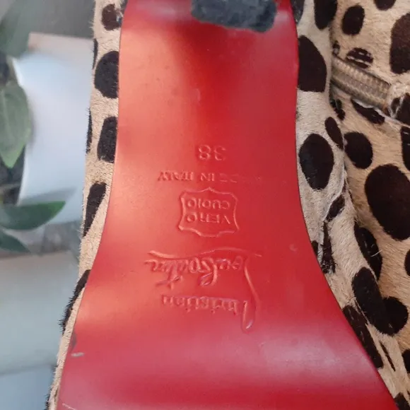 CHRISTIAN LOUBOUTIN LEOPARD PRINT ANKLE BOOTIES SZ 38