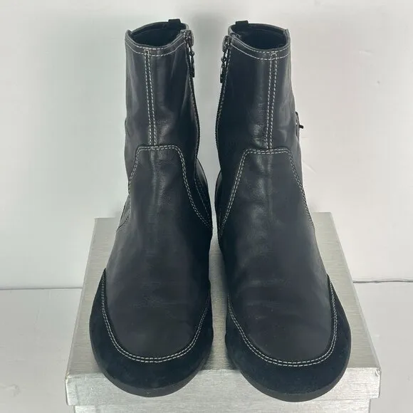 Circa Joan &amp; David CJFRESH Black Leather Ankle Boots Womans Size US 8.5M