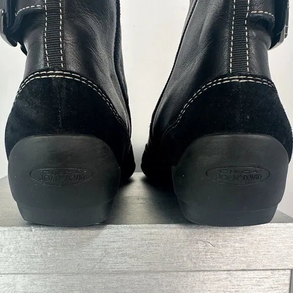 Circa Joan &amp; David CJFRESH Black Leather Ankle Boots Womans Size US 8.5M