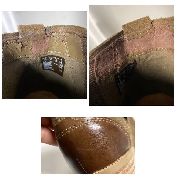 Clarks Artisian Brown/Olive Suede Leather Chelsea Ankle Booties Shoes Size 8.