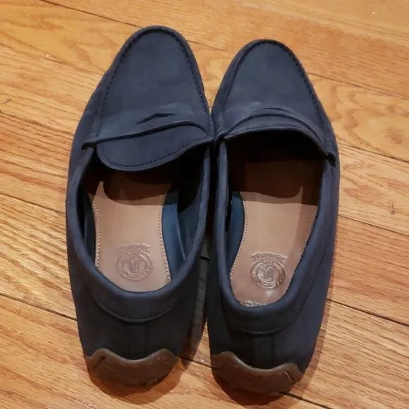 Clarks blue suede driver shoes NWOB size 13