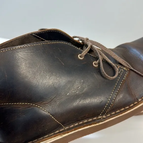 Clarks Bushacre 2 Brown Beeswax Leather Chukka Desert Ankle Boots Size 11.5