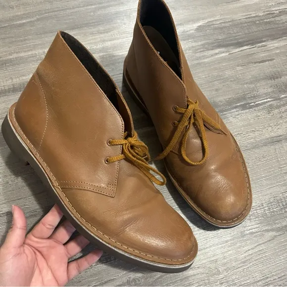 Clarks Bushacre Brown Leather Chukka Boots