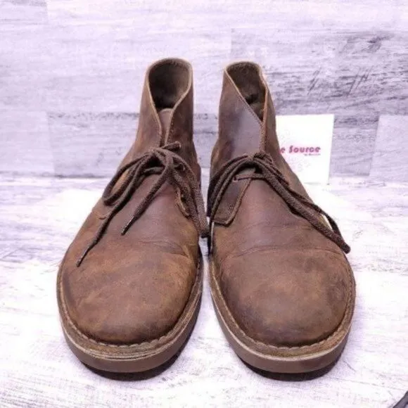 Clarks Bushacre Leather Lace Up Chukka Ankle Boot Brown Men's sz 11.5