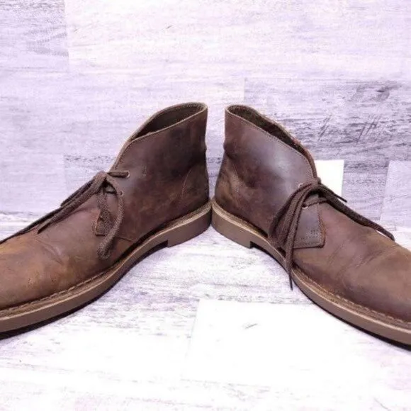Clarks Bushacre Leather Lace Up Chukka Ankle Boot Brown Men's sz 11.5