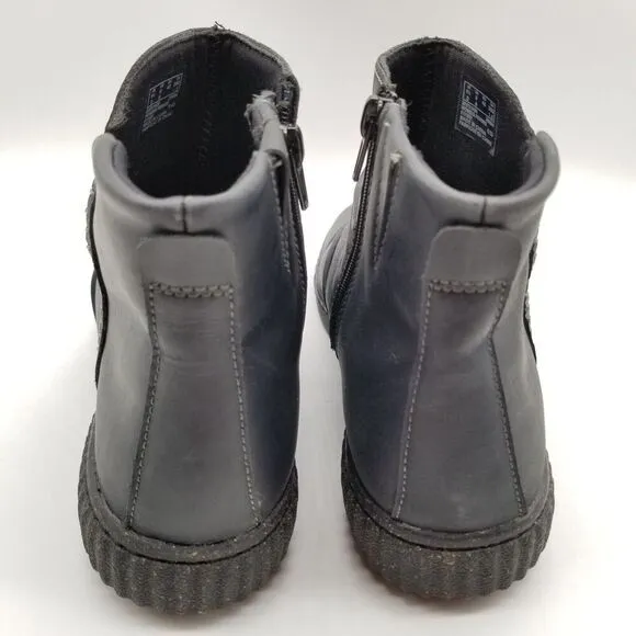 Clarks Caroline Rae Boots Women's 9 M Black Leather Ankle Ruched Zip Up