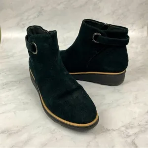 Clarks Collection Sharon Spring Suede Ankle Boots Booties Shoes Black Size 8