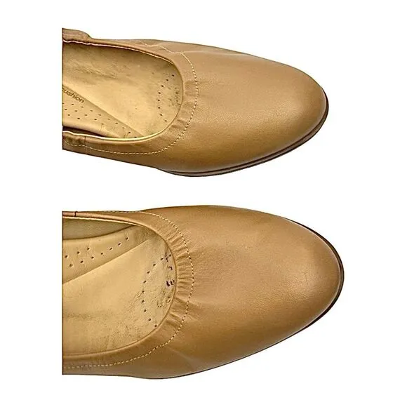 Clarks Contour Cushion Women’s Heels Tan Leather Size 10 Medium Pre-Owned