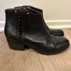 Clarks Maypearl Fawn Black Leather Ankle Boots