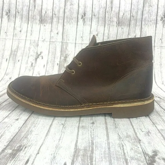 Clarks Mens Bushacre 2 Brown Leather Desert Chukka Ankle Boot 15522 Size US 9M