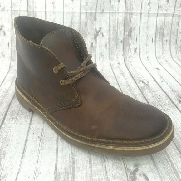 Clarks Mens Bushacre 2 Brown Leather Desert Chukka Ankle Boot 15522 Size US 9M