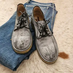 CLARKS ORIGINALS Maru London Distressed Oxford Shoes Blue Size 10 (Run Small)