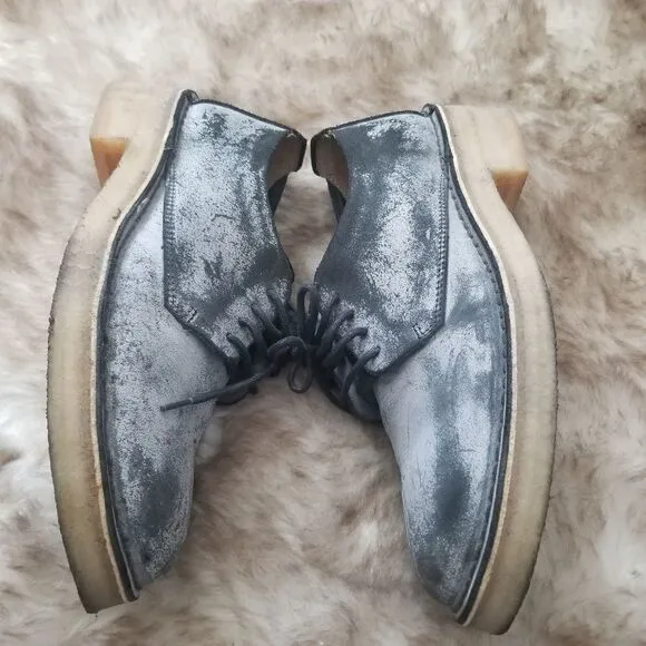 CLARKS ORIGINALS Maru London Distressed Oxford Shoes Blue Size 10 (Run Small)