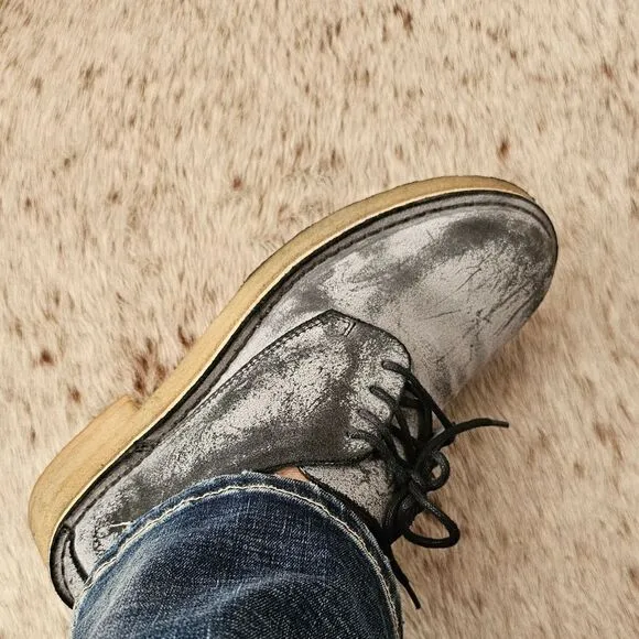 CLARKS ORIGINALS Maru London Distressed Oxford Shoes Blue Size 10 (Run Small)