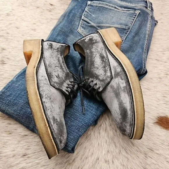 CLARKS ORIGINALS Maru London Distressed Oxford Shoes Blue Size 10 (Run Small)