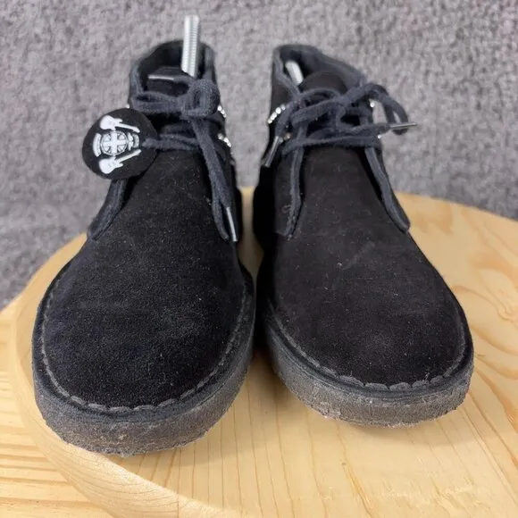 Clarks Originals Rock Royalty Desert Boot Womens 8.5 Narrow Black Suede Chukka