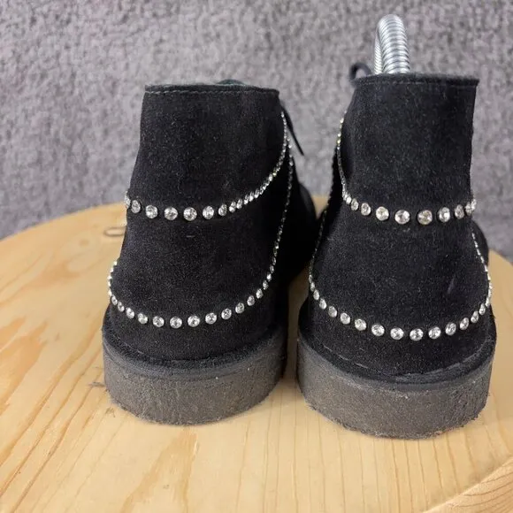 Clarks Originals Rock Royalty Desert Boot Womens 8.5 Narrow Black Suede Chukka
