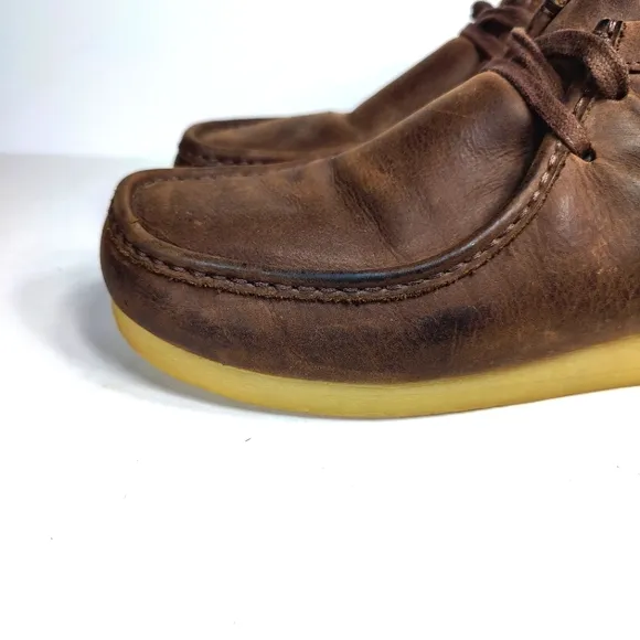 Clarks Stinson Hi  Brown Leather Chukka Brown Smooth Beeswax Men's Shoe Mens 11M