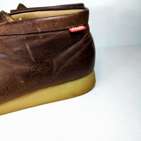 Clarks Stinson Hi  Brown Leather Chukka Brown Smooth Beeswax Men's Shoe Mens 11M