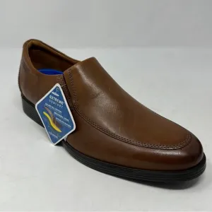 Clarks Whiddon Step Loafer Leather Slip on Dark Tan Formal Shoes Men 7.5 New