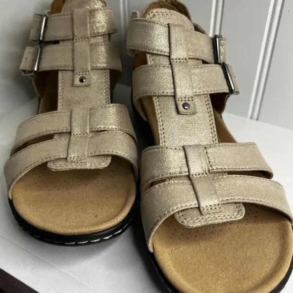 Clarks Women's Collection LaurieAnn Remi Sandals Metallic Size 8