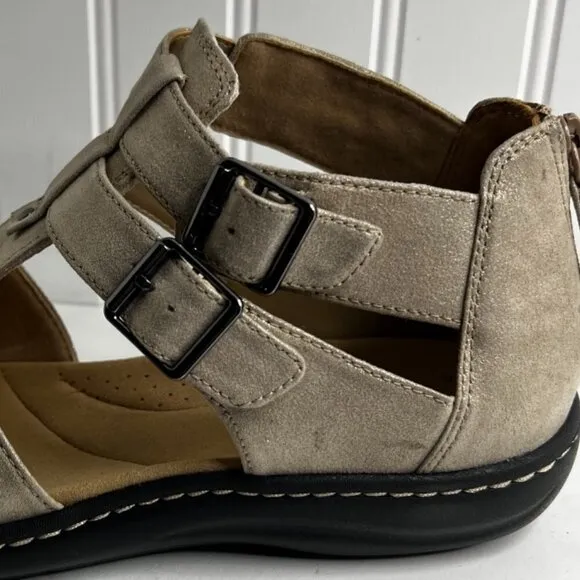 Clarks Women's Collection LaurieAnn Remi Sandals Metallic Size 8