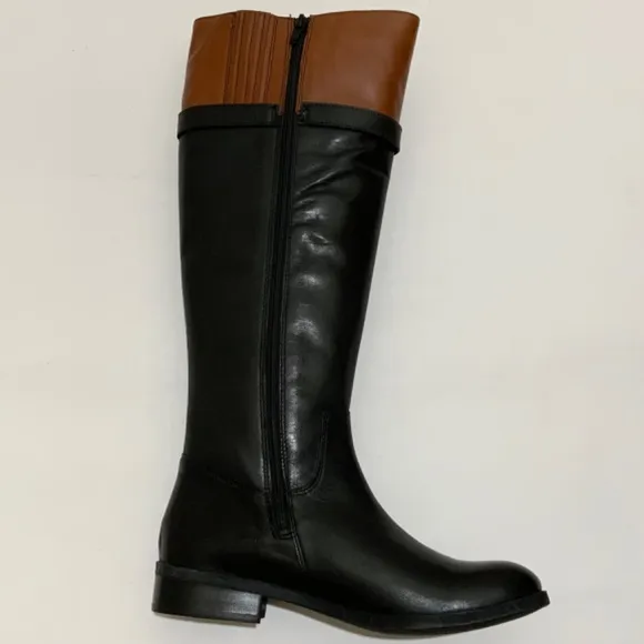 Clarks Women's Pita Topeka Black Brown Leather Waterproof Knee High Riding Boots
