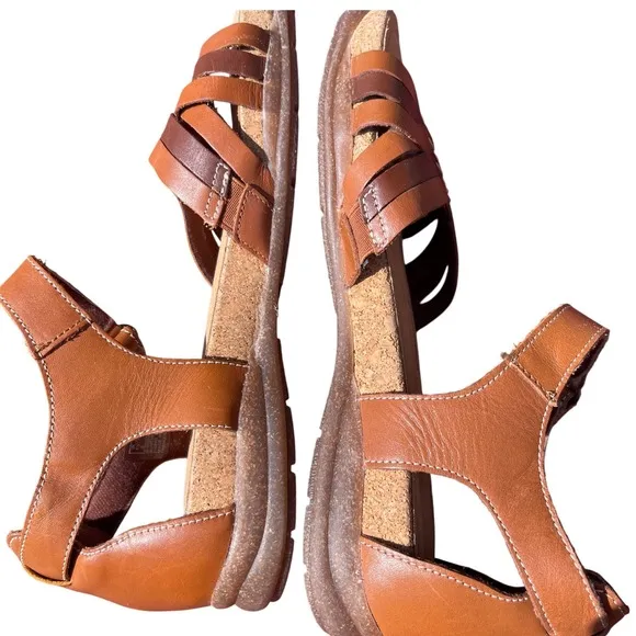 Clarks Women's Roseville Cove Brown Leather Sandals Sz 8M Ultimate Comfort