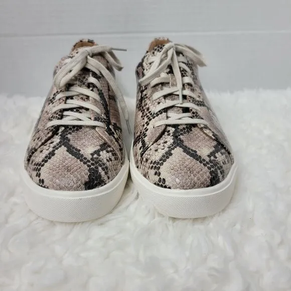 Clarks Women's Sneakers Size 8.5 Un Maui Lace Leather Snakeskin Fashion Shoes