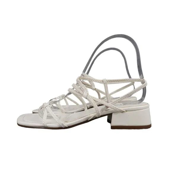 Classic Elements Shoes Womens 6 Sandal Pumps Strappy White Blcok Heel Fashion