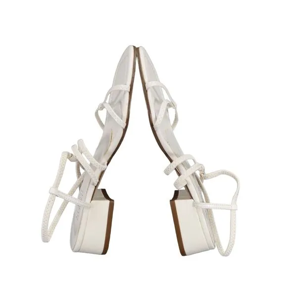 Classic Elements Shoes Womens 6 Sandal Pumps Strappy White Blcok Heel Fashion