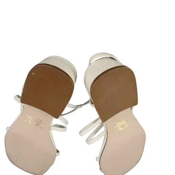 Classic Elements Shoes Womens 6 Sandal Pumps Strappy White Blcok Heel Fashion