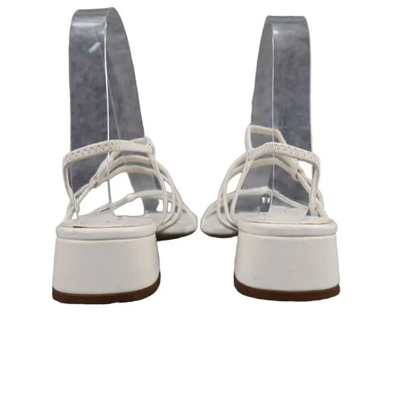 Classic Elements Shoes Womens 6 Sandal Pumps Strappy White Blcok Heel Fashion