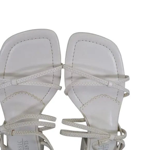 Classic Elements Shoes Womens 6 Sandal Pumps Strappy White Blcok Heel Fashion