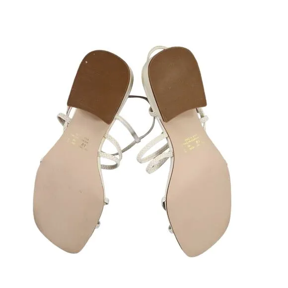 Classic Elements Shoes Womens 6 Sandal Pumps Strappy White Blcok Heel Fashion