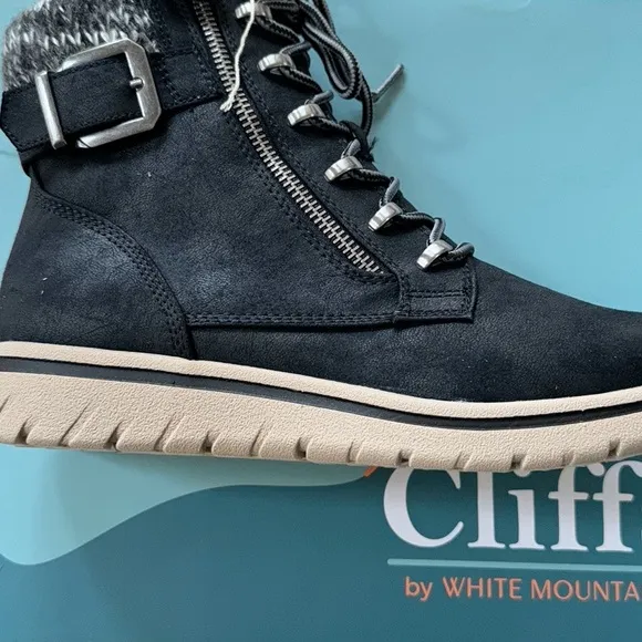 Cliffs by White Mountain Womens Hearty Lace UpZipper Ankle Boots size 8/5.   #4