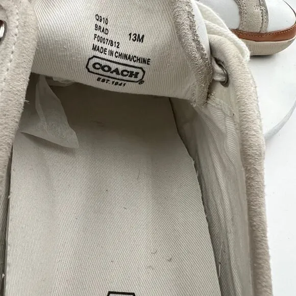 Coach Brad Women's Fashion Sneakers Lace Up White Leather Shoes Size 13M
