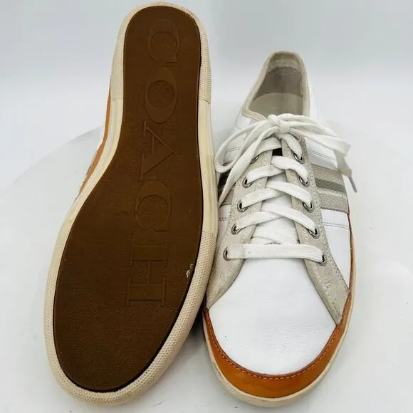 Coach Brad Women's Fashion Sneakers Lace Up White Leather Shoes Size 13M
