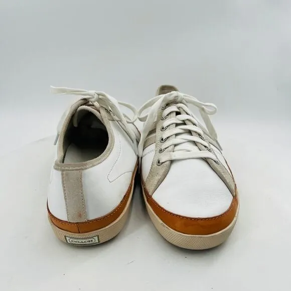 Coach Brad Women's Fashion Sneakers Lace Up White Leather Shoes Size 13M