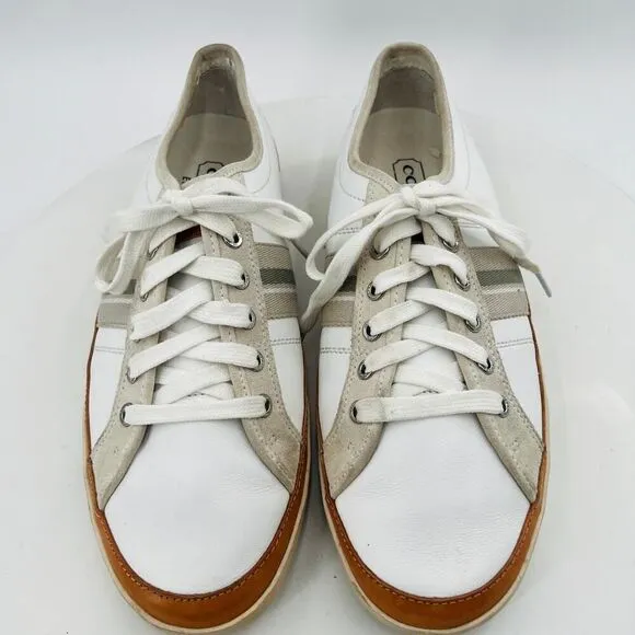 Coach Brad Women's Fashion Sneakers Lace Up White Leather Shoes Size 13M