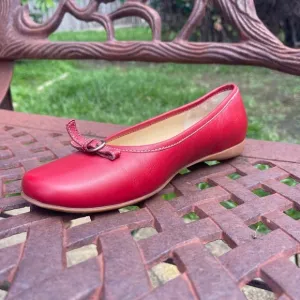 Coach Cherry Red Nappa Leather Ballet Flats Slip On Shoes