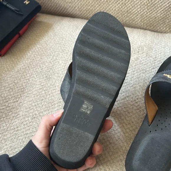 ▪️Coach Monogram Wedge Sandals
