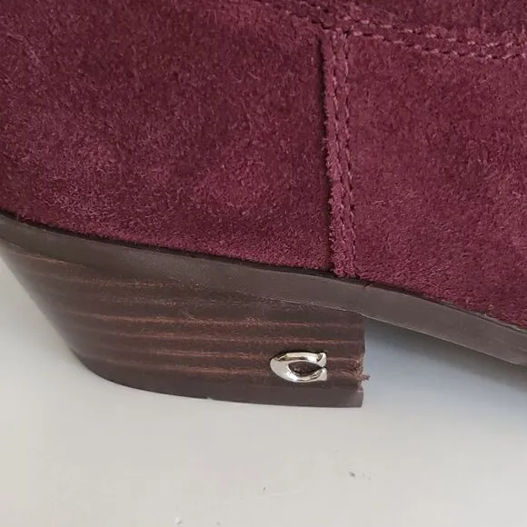 Coach Women's Danni Suede Booties Wine Size 7.5