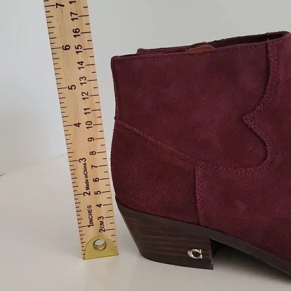 Coach Women's Danni Suede Booties Wine Size 7.5