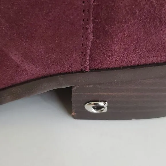 Coach Women's Danni Suede Booties Wine Size 7.5